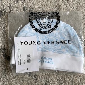 Young Versace Blue/White Print Hat (New in Bag!)